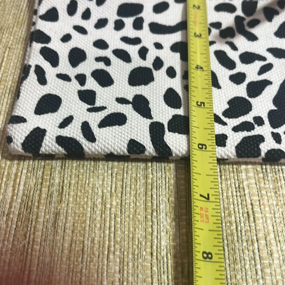 Anthropologie Leopard Print Clutch with Tan Leather Straps Canvas 8”x6”